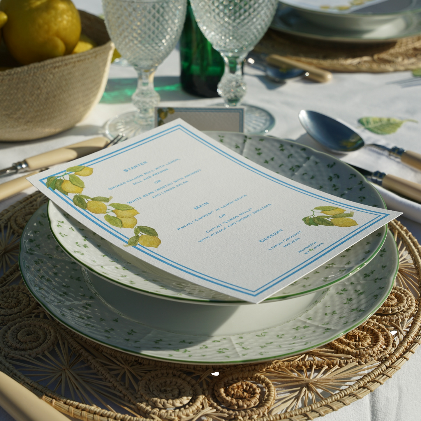 Personalised Menu When Life Brings You Lemons