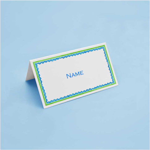 Personalised Place Card Green and Blue