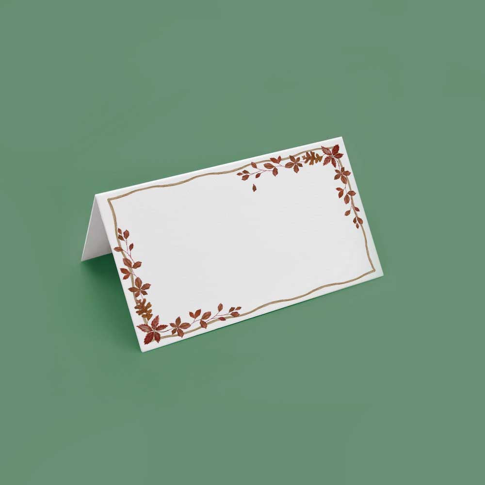 Place Cards Red Leaves