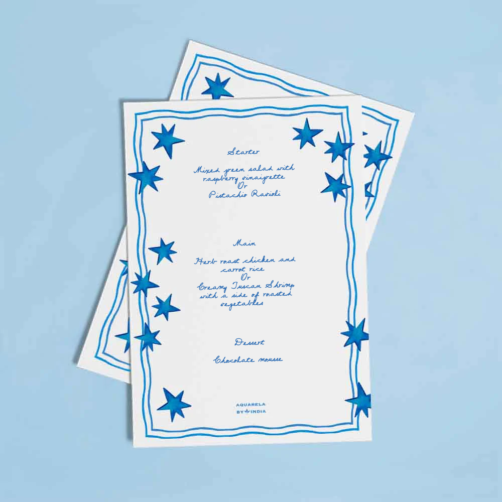 Personalised Menu Starry Night