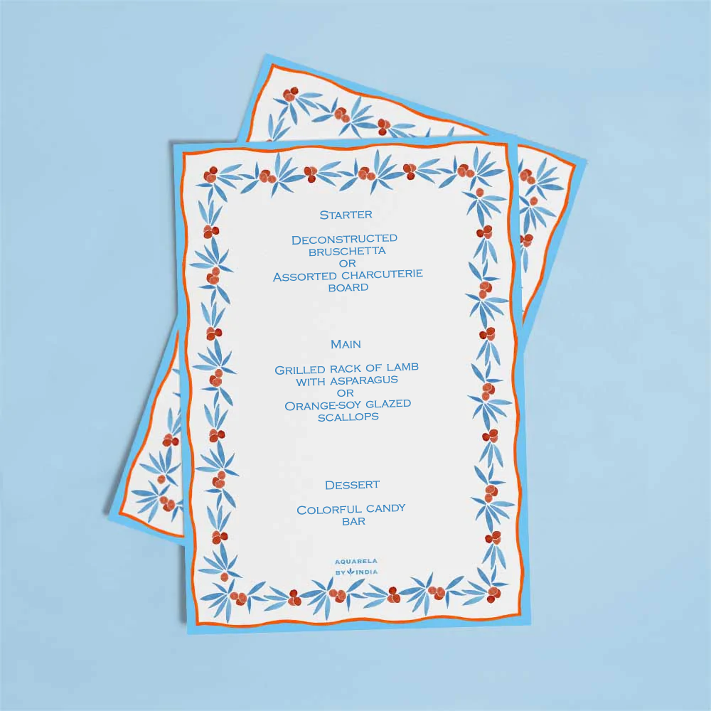 Personalised Menu Tutti Fruity