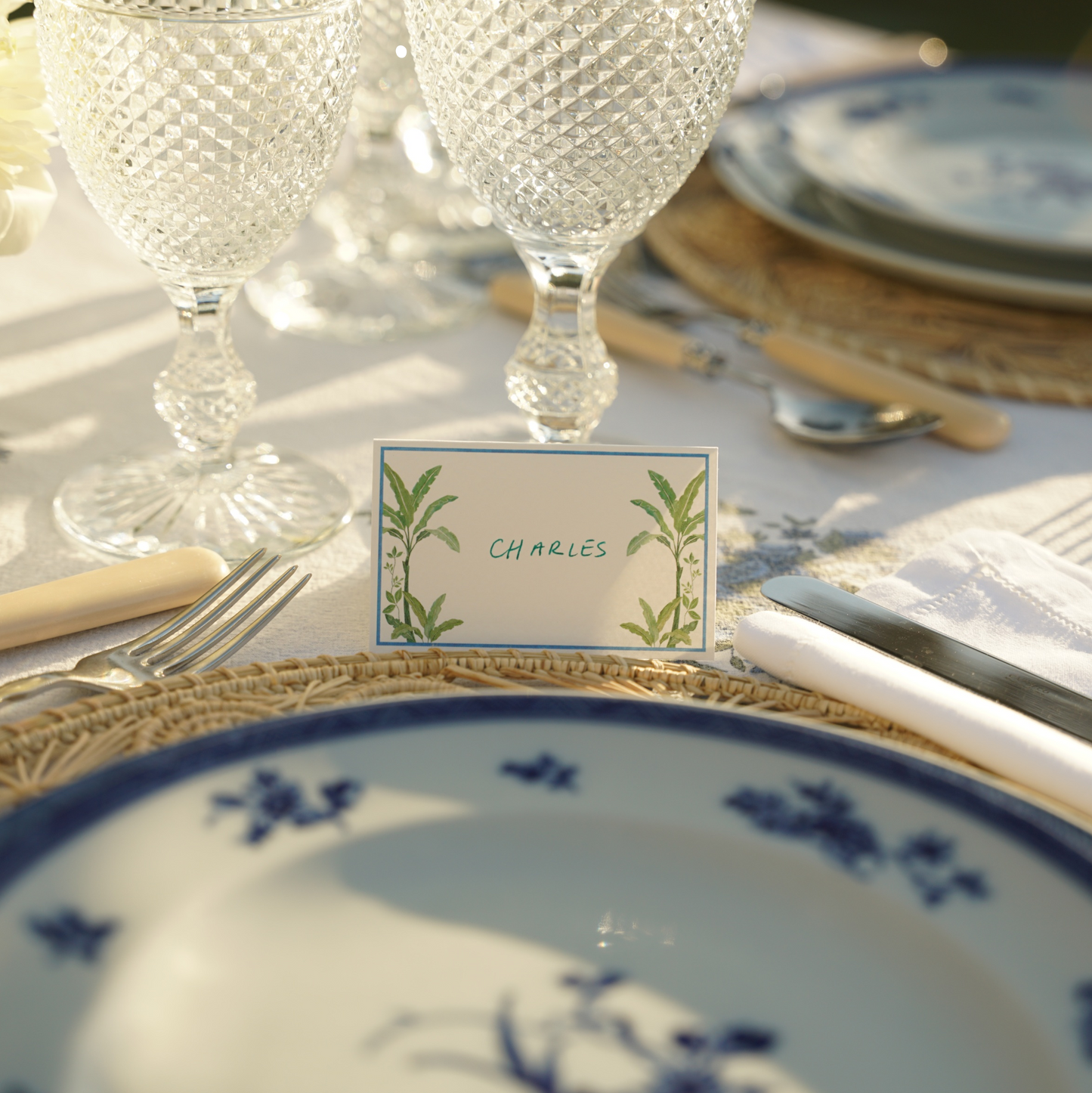 Place Cards Green Palms