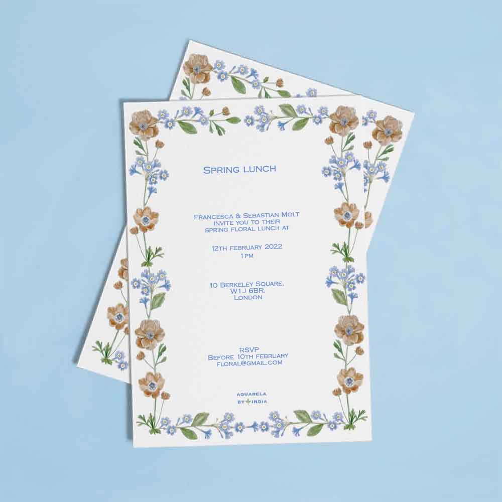 Personalised Invitation Spring Florals