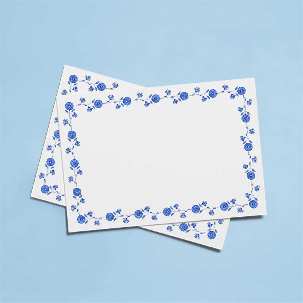 Cards & Envelopes Blue Flowers
