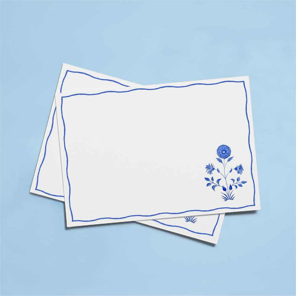 Cards Blue Flower