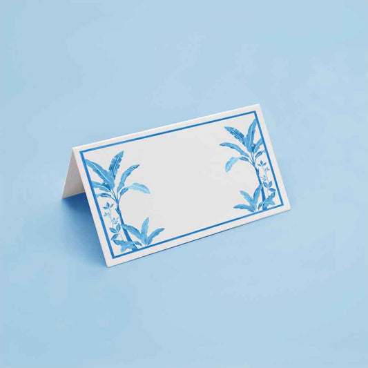Place Cards Blue Palms
