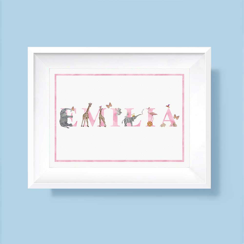 Personalised Name Print Pink