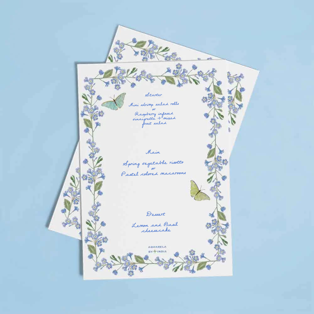 Personalised Menu Hortensias