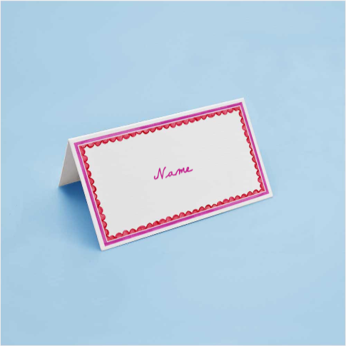Personalised Place Card Red and Pink
