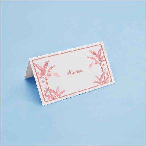 Personalised Place Card Pale Pink Palms