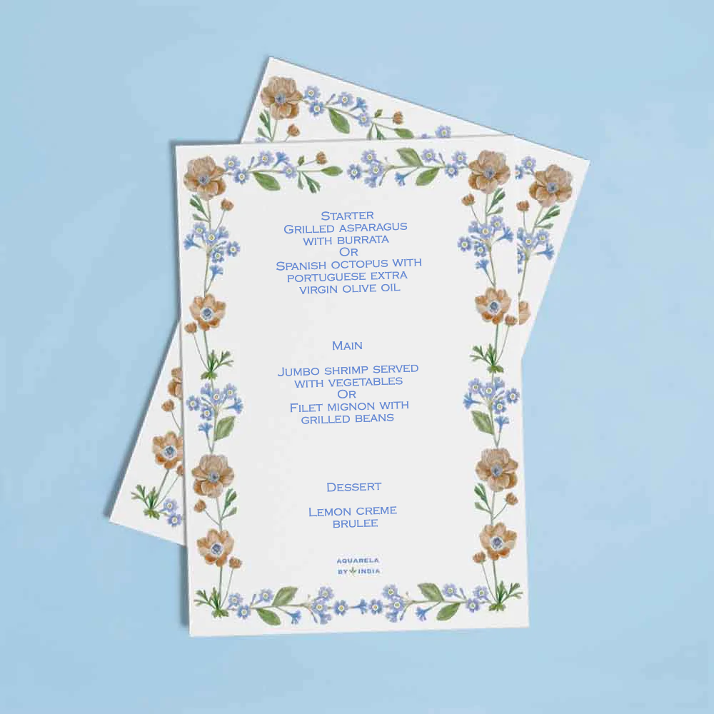 Personalised Menu Spring Florals