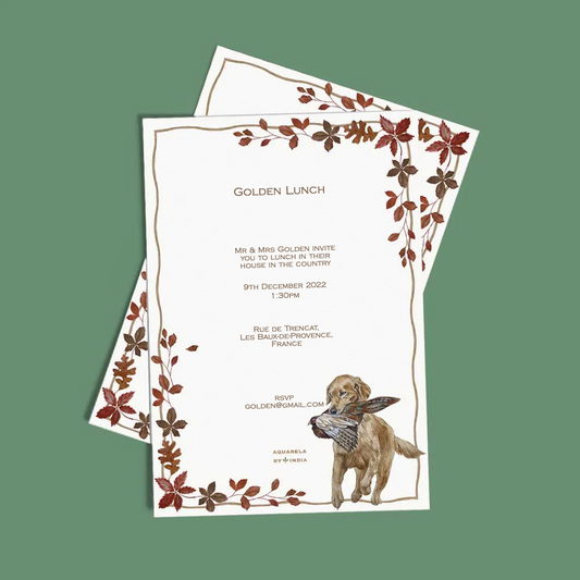 Personalised Invitation Golden Pheasant