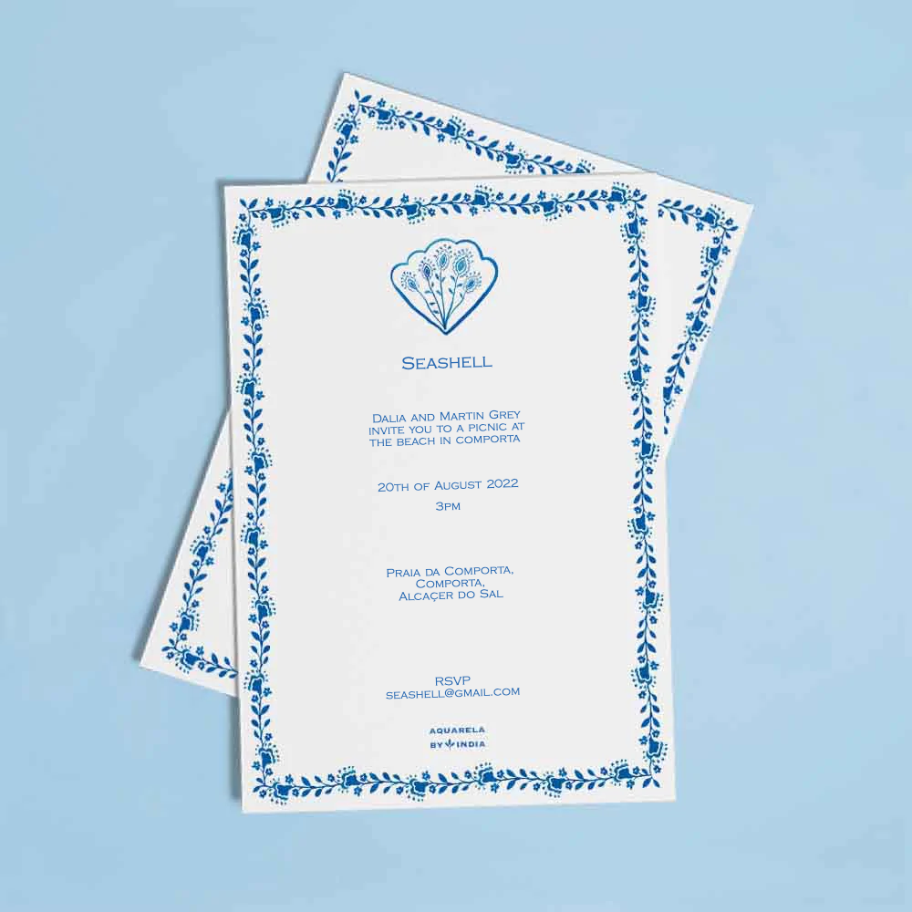 Personalised Invitation Seashells by the Seashore